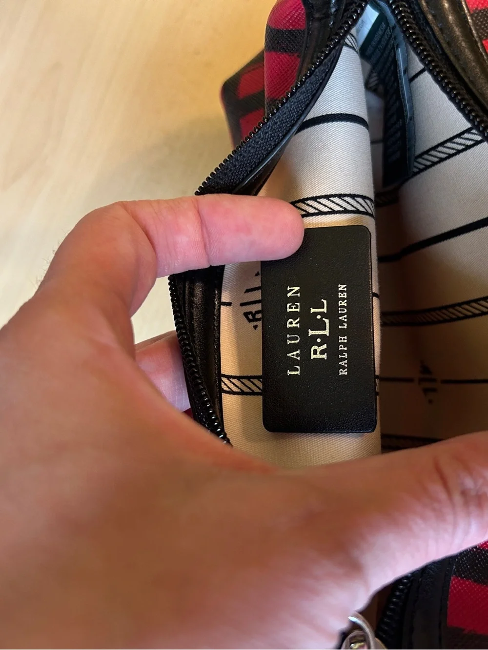 Ralph Lauren Red and Black Plaid Wristlet Clutch
